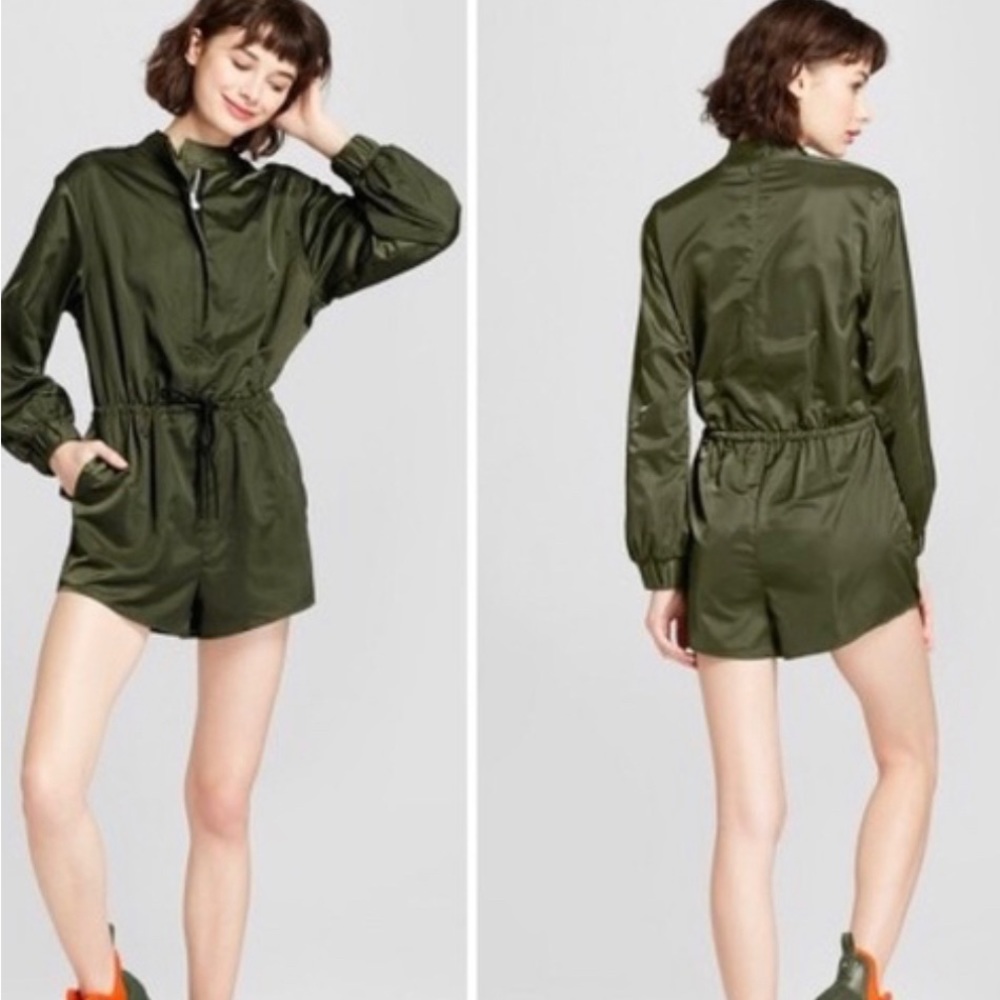 Hunter Green Zip Front Romper XL - Picture 12 of 12